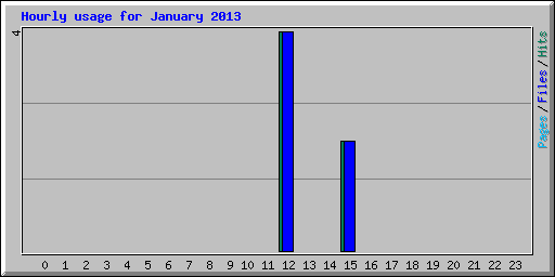 Hourly usage for January 2013